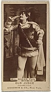Mlle. Nisean, Paris, from the Actors and Actresses series (N171) for Old Judge Cigarettes by Goodwin & Company