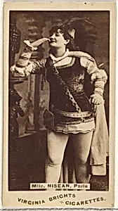 Mlle. Nisean, Paris, from the Actors and Actresses series (N45, Type 1) for Virginia Brights Cigarettes by Allen & Ginter