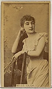 Mlle. Olga, from the Actors and Actresses series (N45, Type 8) for Virginia Brights Cigarettes by Allen & Ginter