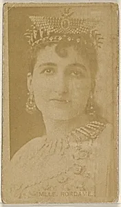 Mlle. Rordame, from the Actors and Actresses series (N45, Type 8) for Virginia Brights Cigarettes by Allen & Ginter