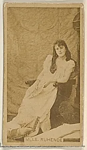 Mlle. Ruhende, from the Actors and Actresses series (N45, Type 8) for Virginia Brights Cigarettes by Allen & Ginter