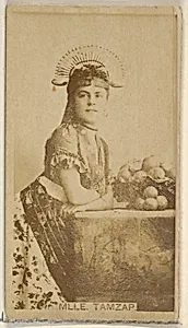 Mlle. Tamzap, from the Actors and Actresses series (N45, Type 8) for Virginia Brights Cigarettes by Allen & Ginter