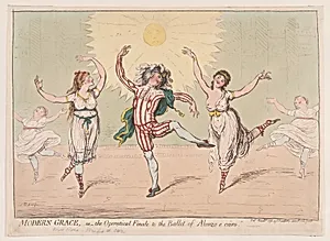 Modern Grace; - or the Operatical Finale to the Ballet of Alonzo e Caro by James Gillray|Hannah Humphrey|Madame Rose Didelot|Rose Parisot|Charles-Louis Didelot