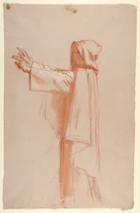 Monk (lower register; study for wall paintings in the Chapel of Saint Remi, Sainte-Clotilde, Paris, 1858)