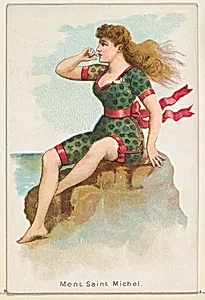 Mont Saint Michel, from the Beautiful Bathers series (N192) issued by Wm. S. Kimball & Co. by Julius Bien|William S. Kimball & Company