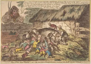 "More Pigs Than Teats",–or–the New Litter of Hungry Grunters, Sucking John-Bull's-Old-Sow to Death