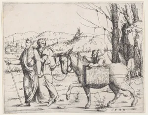 Moses and Zipporah Returning to Egypt, from Old and New Testaments