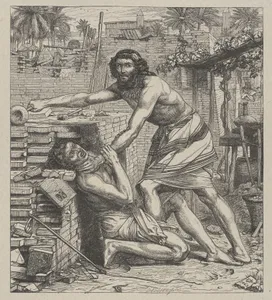 Moses Slaying the Egyptian, from "Dalziels' Bible Gallery"