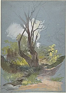 Mountain Path with a Tree