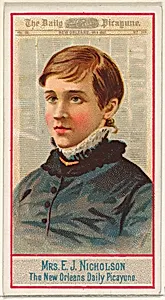 Mrs. E.J. Nicholson, The New Orleans Daily Picayune, from the American Editors series (N1) for Allen & Ginter Cigarettes Brands by Allen & Ginter
