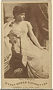 Mrs. Langtry, from the Actors and Actresses series (N171) for Gypsy Queen Cigarettes by Goodwin & Company