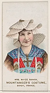 Mrs. McKee Rankin in Mountaineer's Costume of Savoy, France, from the set Actors and Actresses, First Series (N70) for Duke brand cigarettes by W. Duke, Sons & Co.|Knapp & Company