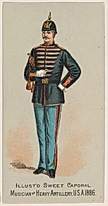 Musician of Heavy Artillery, United States Army, 1886, from the Military Series (N224) issued by Kinney Tobacco Company to promote Sweet Caporal Cigarettes by Kinney Brothers Tobacco Company