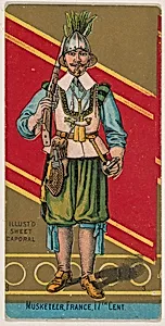 Musketeer, France, 17th Century, from the Military Series (N224) issued by Kinney Tobacco Company to promote Sweet Caporal Cigarettes by Kinney Brothers Tobacco Company
