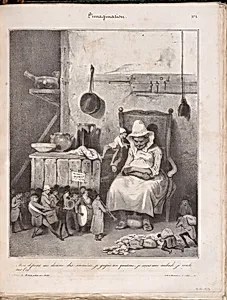 My deceased husband gave me tickets…, from ‘L’Imagination’ published in Le CharivariJanuary 14, 1833 by Honoré Daumier|Aubert et Cie|Charles Ramelet|Benard