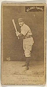 Myers, Catcher, Indianapolis, from the Old Judge series (N172) for Old Judge Cigarettes by Goodwin & Company