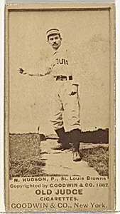 Nathaniel P. "Nat" Hudson, Pitcher, St. Louis Browns, from the Old Judge series (N172) for Old Judge Cigarettes by Goodwin & Company