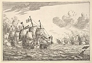 Naval Battle by Reinier Nooms, called Zeeman