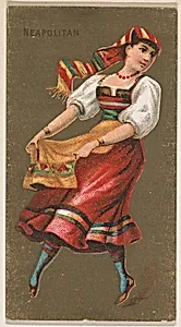 Neapolitan, from National Dances (N225, Type 2) issued by Kinney Bros. by Kinney Brothers Tobacco Company
