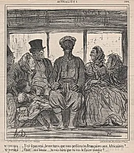 N'est-il pas vrai, brave turco, que vous préférez les Françaises aux Africaines?..., from Les Actualités, published in Le Charivari, August 31, 1859 by Aaron Martinet|Honoré Daumier|Destouches
