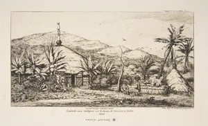 New Caledonia: Large native hut on the road from Balade to Puebo, 1845