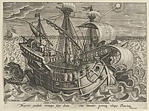 New Inventions of Modern Times [Nova Reperta], The Discovery of the Establishment of the Longitudes, plate 16 by Jan van der Straet, called Stradanus|Jan Collaert I|Philips Galle