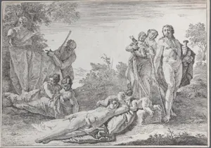 Nine Figures near a Herm of Pan, from "Bacchanals and Histories"