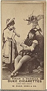 Niran & Darelle, from the Actors and Actresses series (N145-7) issued by Duke Sons & Co. to promote Duke Cigarettes by W. Duke, Sons & Co.