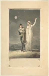 Nocturnal Landscape with Two Figures (design for an engraved book illustration)