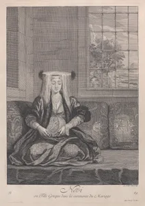 Novi, ou Fille Grecque dans la ceremonie du Mariage, plate 69 from "Recueil de cent estampes représentent differentes nations du Levant"