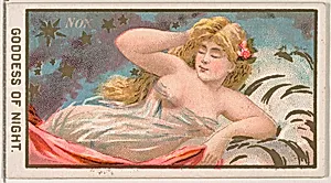 Nox, Goddess of the Night, from the Goddesses of the Greeks and Romans series (N188) issued by Wm. S. Kimball & Co. by William S. Kimball & Company|Ketterlinus Lithography Company