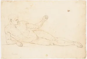 Nude Man Reclining (recto); Man Facing Left with Out-stretched Arms (verso)