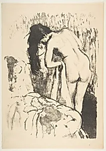 Nude Woman Standing, Drying Herself by Edgar Degas