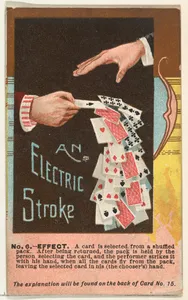 Number 6, An Electric Stroke, from the Tricks with Cards series (N138) issued by W. Duke, Sons & Co. to promote Honest Long Cut Tobacco