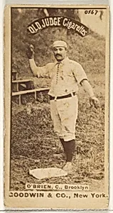 O'Brien, Catcher, Brooklyn, from the Old Judge series (N172) for Old Judge Cigarettes by Goodwin & Company