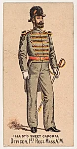 Officer, 1st Regiment, Massachusetts, V.M., from the Military Series (N224) issued by Kinney Tobacco Company to promote Sweet Caporal Cigarettes by Kinney Brothers Tobacco Company