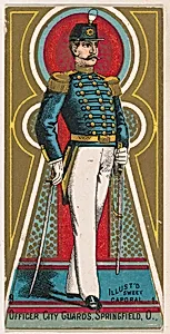Officer, City Guards, Springfield, Ohio, from the Military Series (N224) issued by Kinney Tobacco Company to promote Sweet Caporal Cigarettes by Kinney Brothers Tobacco Company