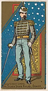 Officer, Silver State Rifles, Denver, Colorado, from the Military Series (N224) issued by Kinney Tobacco Company to promote Sweet Caporal Cigarettes by Kinney Brothers Tobacco Company