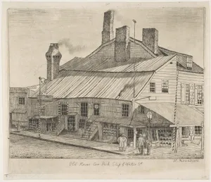 Old House, Corner of Peck Slip and Water Street, from "Scenes of Old New York"