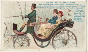 On the Way to the Station, from the Snapshots from "Puck" series (N128) issued by Duke Sons & Co. to promote Honest Long Cut Tobacco