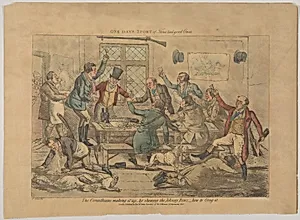 One Days Sport of Three Real Good Ones. The Corinthians making it up...by showing the Johnny Raws how to Grog it by Henry Thomas Alken|Thomas McLean