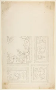 One Quarter of a Design for a Ceiling of a Room with Halved Variant Designs