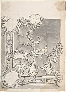 One Quarter of a Design for Corner of a Wall or a Ceiling by Anonymous, Italian, Piedmontese, 18th century