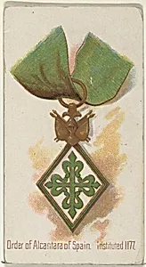 Order of Alcantara of Spain, Instituted 1177, from the World's Decorations series (N30) for Allen & Ginter Cigarettes by Lindner, Eddy & Claus|Allen & Ginter