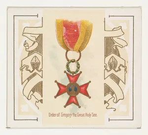 Order of Gregory the Great, Holy See, from the World's Decorations series (N44) for Allen & Ginter Cigarettes