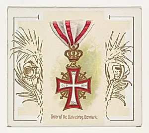Order of the Dannebrog, Denmark, from the World's Decorations series (N44) for Allen & Ginter Cigarettes by Allen & Ginter|Lindner, Eddy & Claus