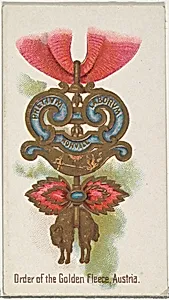 Order of the Golden Fleece, Austria, from the World's Decorations series (N30) for Allen & Ginter Cigarettes by Lindner, Eddy & Claus|Allen & Ginter