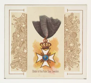 Order of the Polar Star, Sweden, from the World's Decorations series (N44) for Allen & Ginter Cigarettes