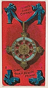 Order Pour le Merite, Prussia, from the Military Series (N224) issued by Kinney Tobacco Company to promote Sweet Caporal Cigarettes by Kinney Brothers Tobacco Company