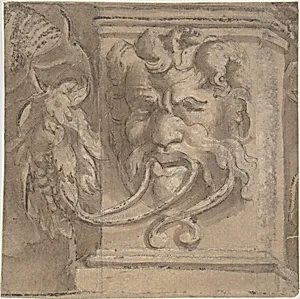 Ornamental Design with Antique-style Mask
